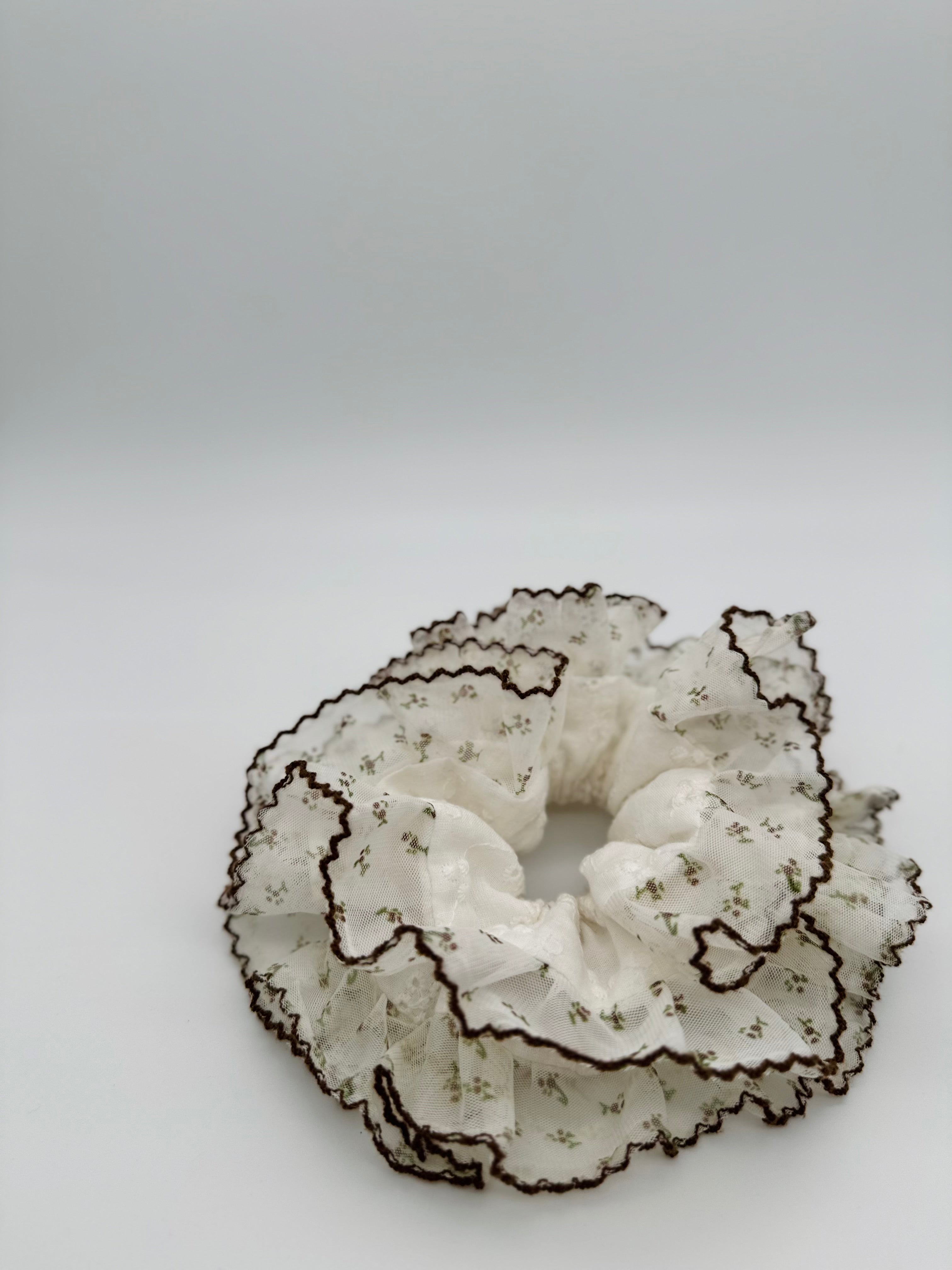 Forest Foraging Lace Scrunchie | Cottagecore Hair Accessory