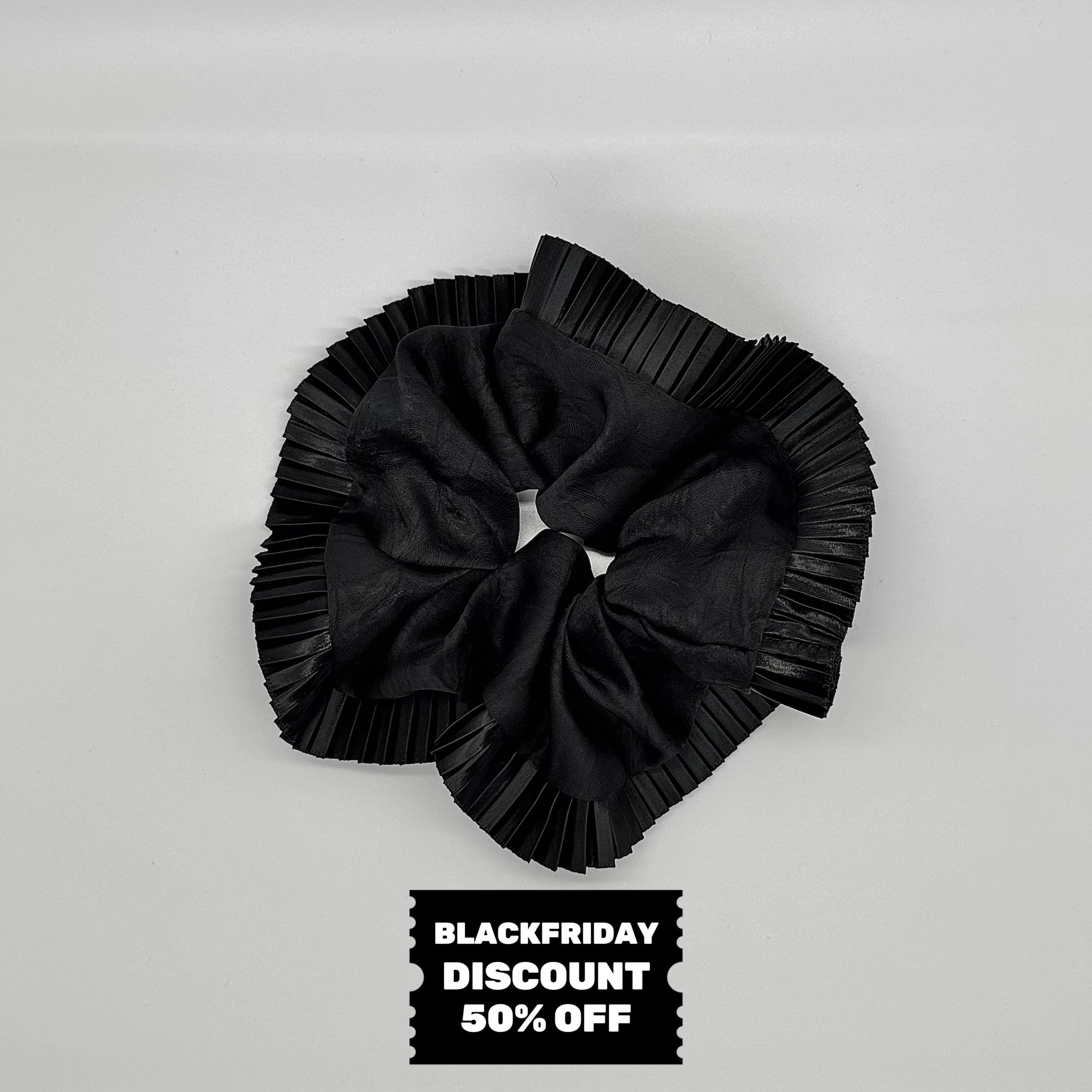 Elegance – All Black Silk-Style Scrunchie